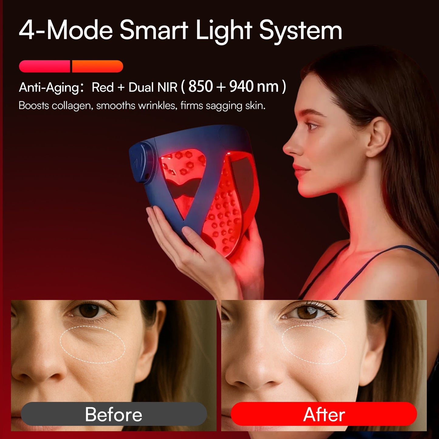 4D Wireless Dual NIR LED Facial Mask